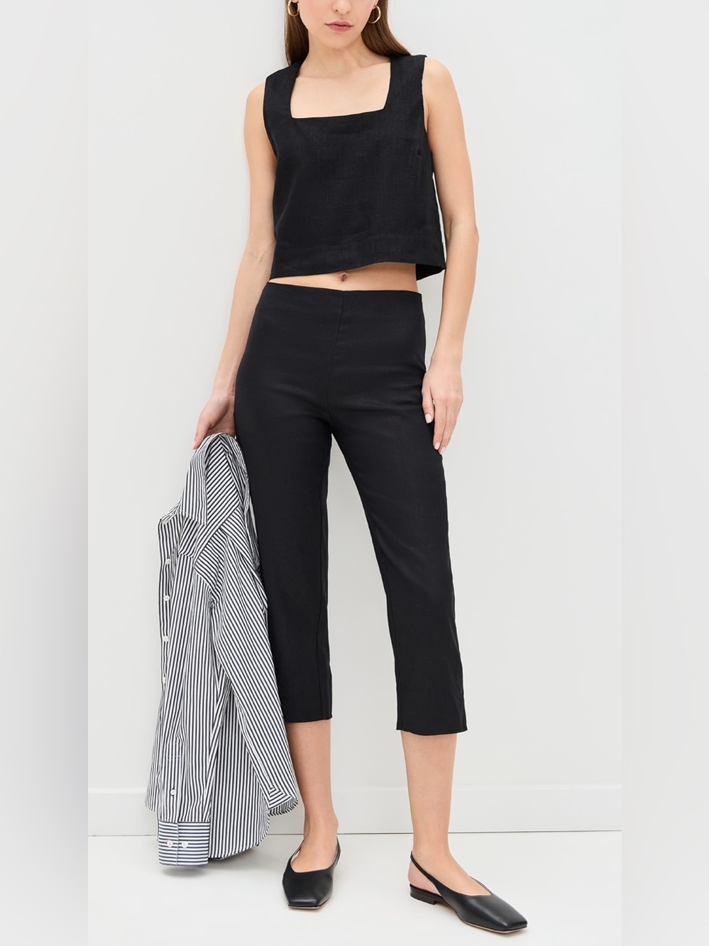 Reformation Petra Linen Pedal Pusher Pants